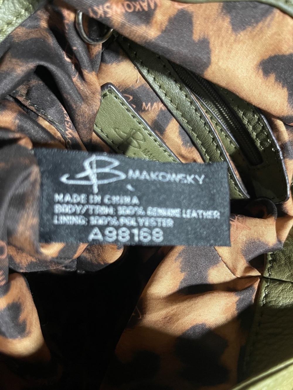 b. makowsky Olive Green Braided-Handle Shoulder Bag - Picture 9 of 16